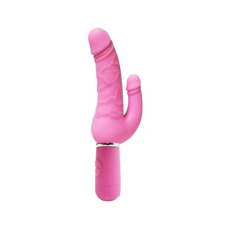 Gode poignée vibrant Dobledick 11 x 3.4cm Rose