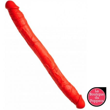 Double gode Stretch N°77 62 x 6.2cm Rouge pas cher