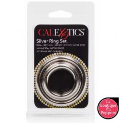 Lot de 3 cockrings métal Silver Ring 32 à 50mm