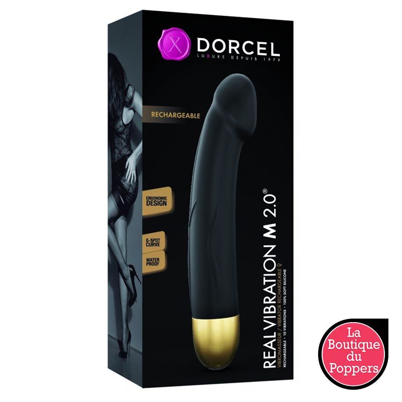Gode vibrant Real Vibration M 18 x 3.7 cm Noir pas cher sur La Bout...