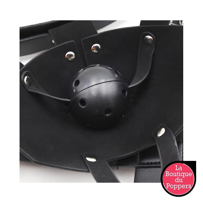 Masque BDSM Harnais De Tête Noir - Style Fétichiste SM, Neuf, Pour Jeux De Rôle