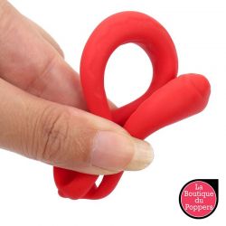 Double Cockring Silicone Soft Duo 40mm Rouge