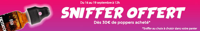 Sniffer à poppers offert dès 30€ d'achats